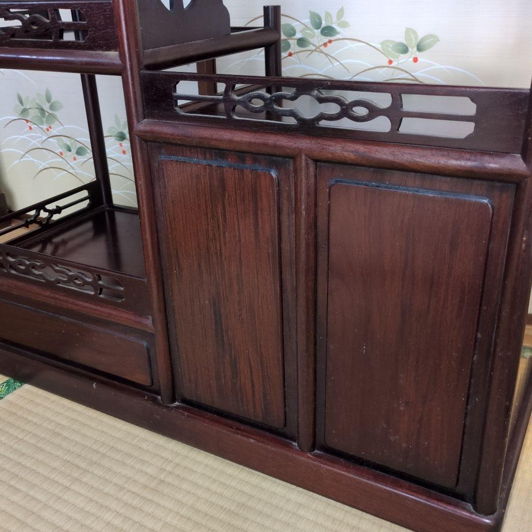昭和レトロ 茶箪笥 シェルフ 唐木茶棚 飾り棚 アンティーク