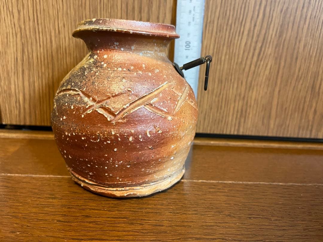 とくちゃん★未使用★ 奥田紋左衛門(四代目)作　信楽焼　蹲壷　うずくまる壺