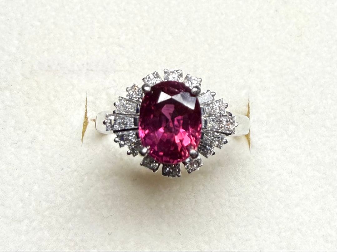 ルビー 1.76ct ダイヤモンド デザインリング 5.8g