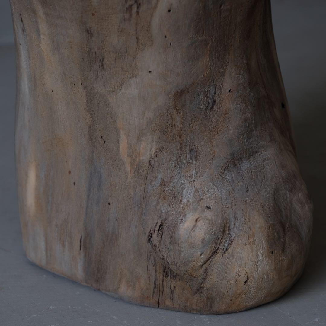 欅材 丸太スツール　椅子 チェア 古材 枯木 プリミティブ アンティーク 骨董