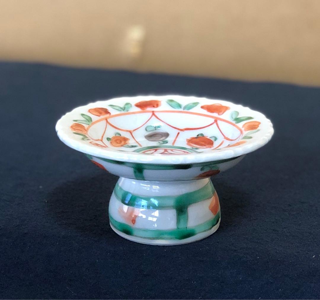 割引‼️《レ》九谷焼 須田 菁華 安南 色絵 台皿5客　1f