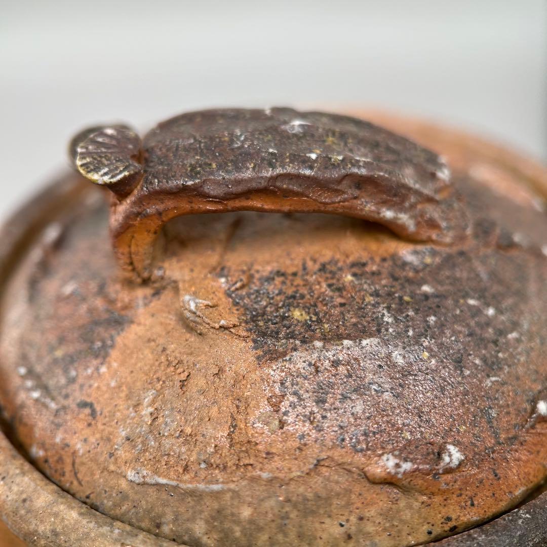 D佐藤苔助 備前焼宝瓶 霊芝手捻り人気作者 急須 共箱