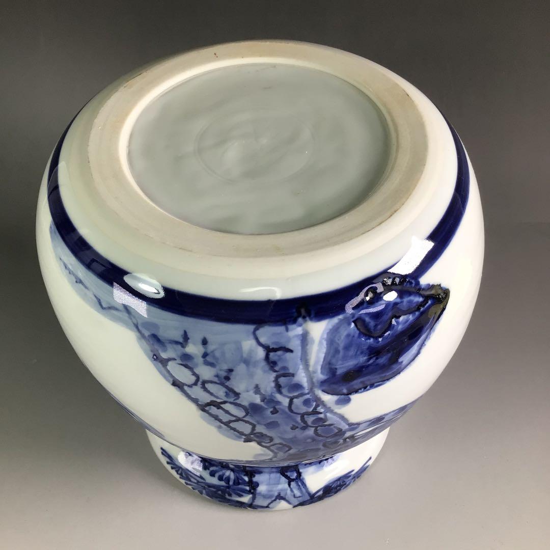 R505 水指 『篠田義一造』『染付松絵』 共箱 茶道具