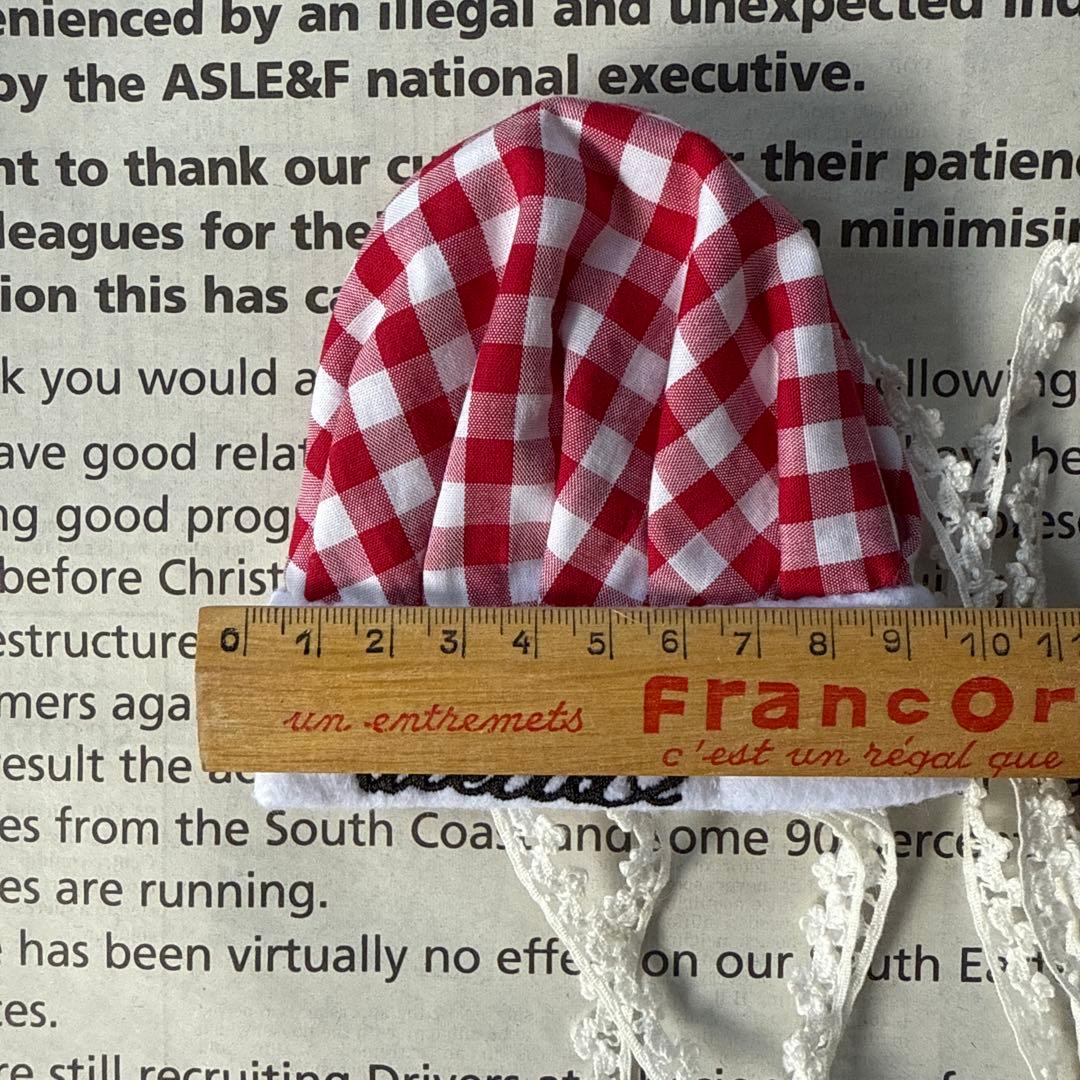 aletta angelique CAFEエプロン&CAFE コック帽 Red カフェエプロン コーデ