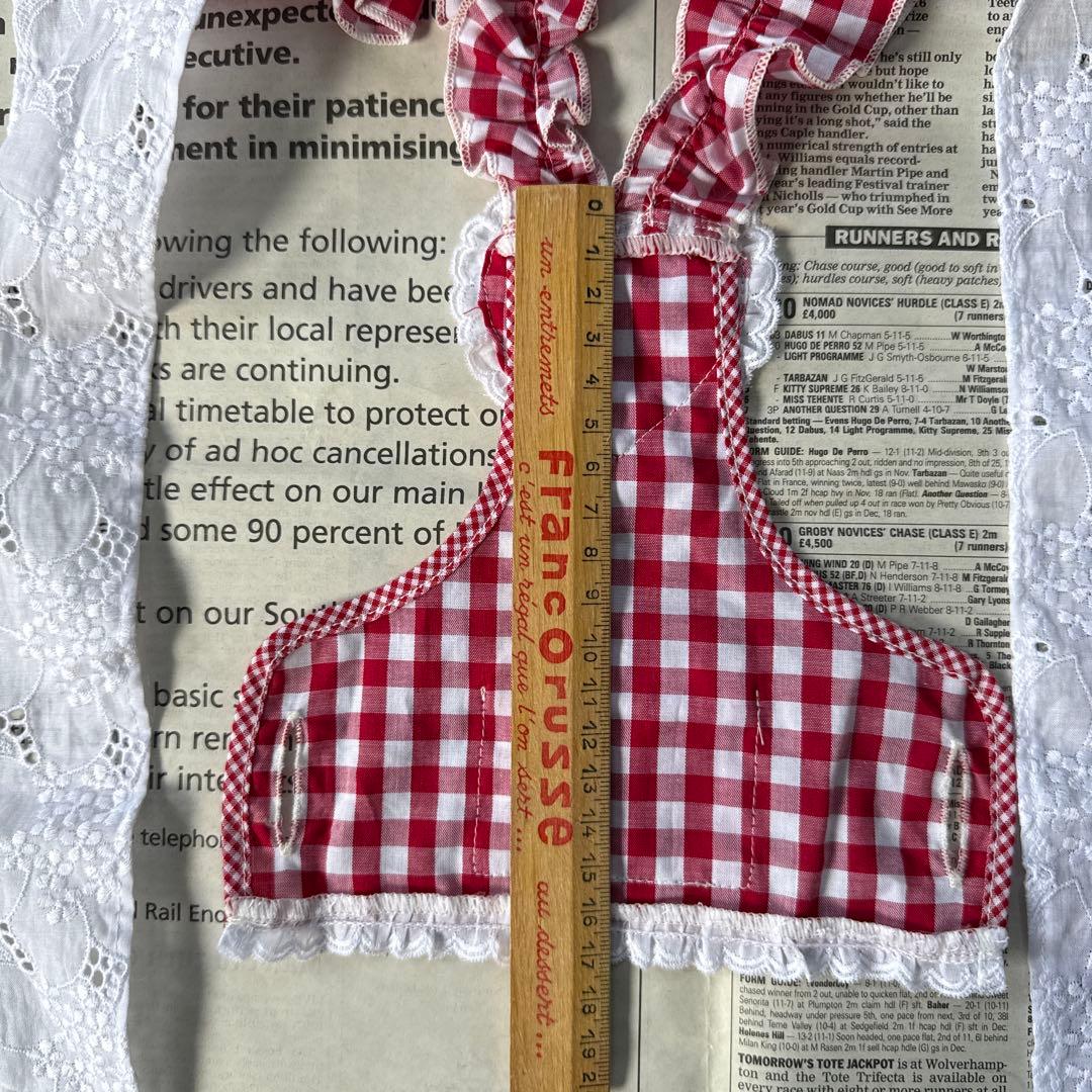 aletta angelique CAFEエプロン&CAFE コック帽 Red カフェエプロン コーデ