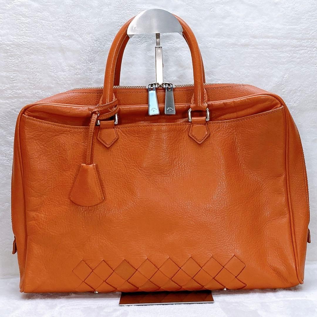 ✨美品✨アニアリ ブリーフケース ハンドバッグ ビジネス 編み込み レザー 金具