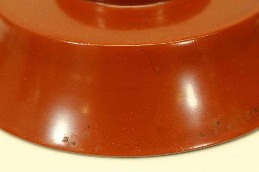 輪島塗 朱漆 沈金黒 風景蓋 八客(ZE460)