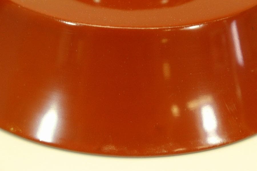 輪島塗 朱漆 沈金黒 風景蓋 八客(ZE460)