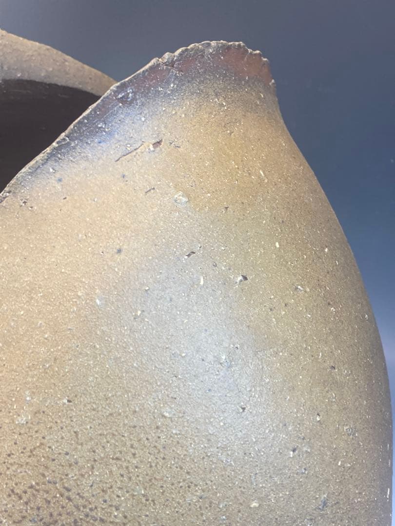 隠崎隆一 作 備前大花入 共箱 高さ 33cm 希少大作