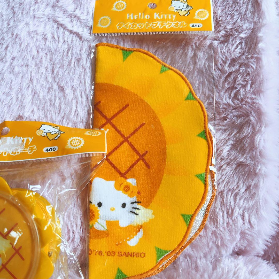 希少レア ハローキティ ヒマワリ ポーチ ミラー タオル 2003 サンリオ