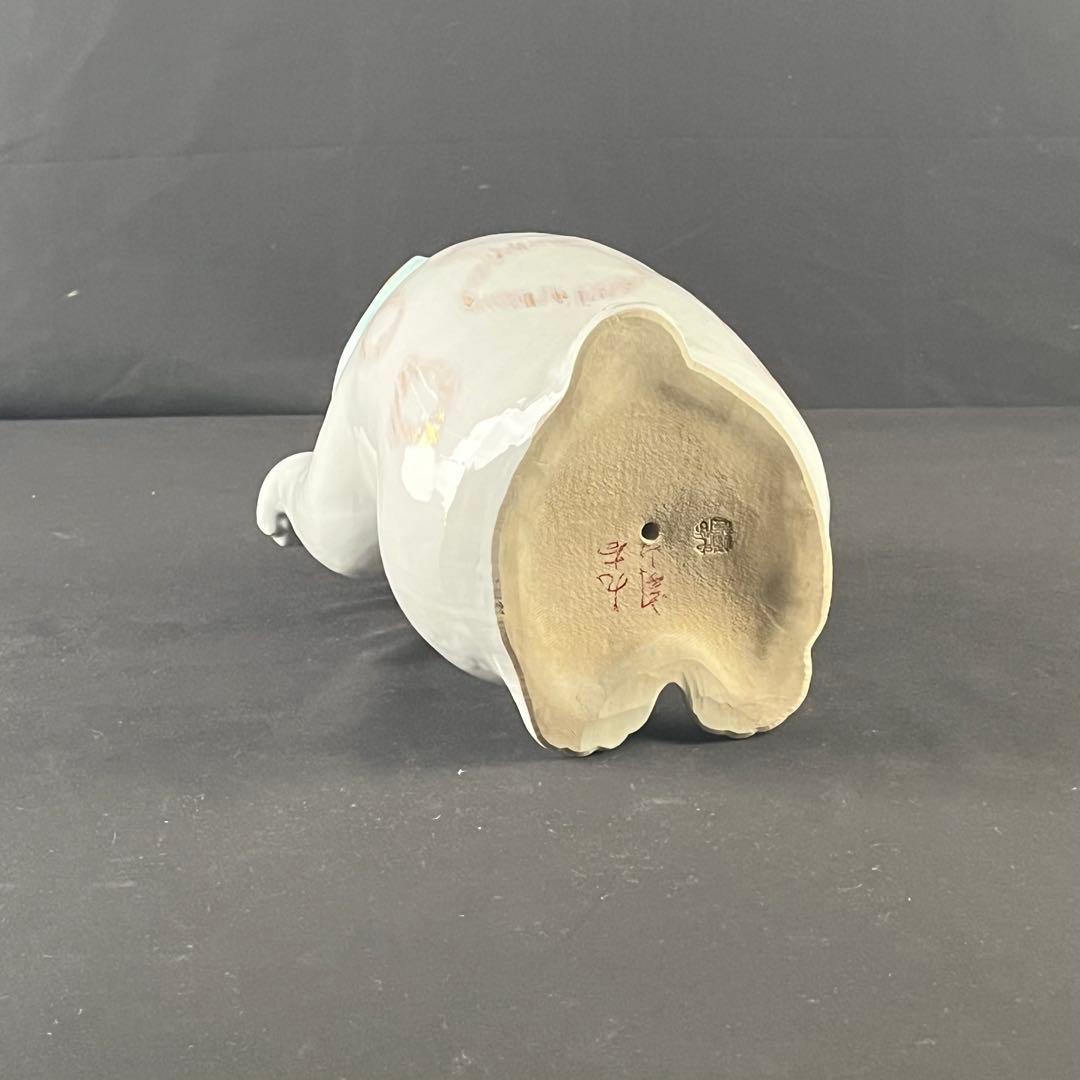 明治 九谷焼 招き猫 陶器 置物 31センチ 作家物