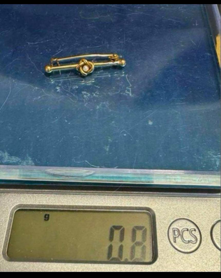 フランスアンティーク18金シードパールブローチ長期保存現状