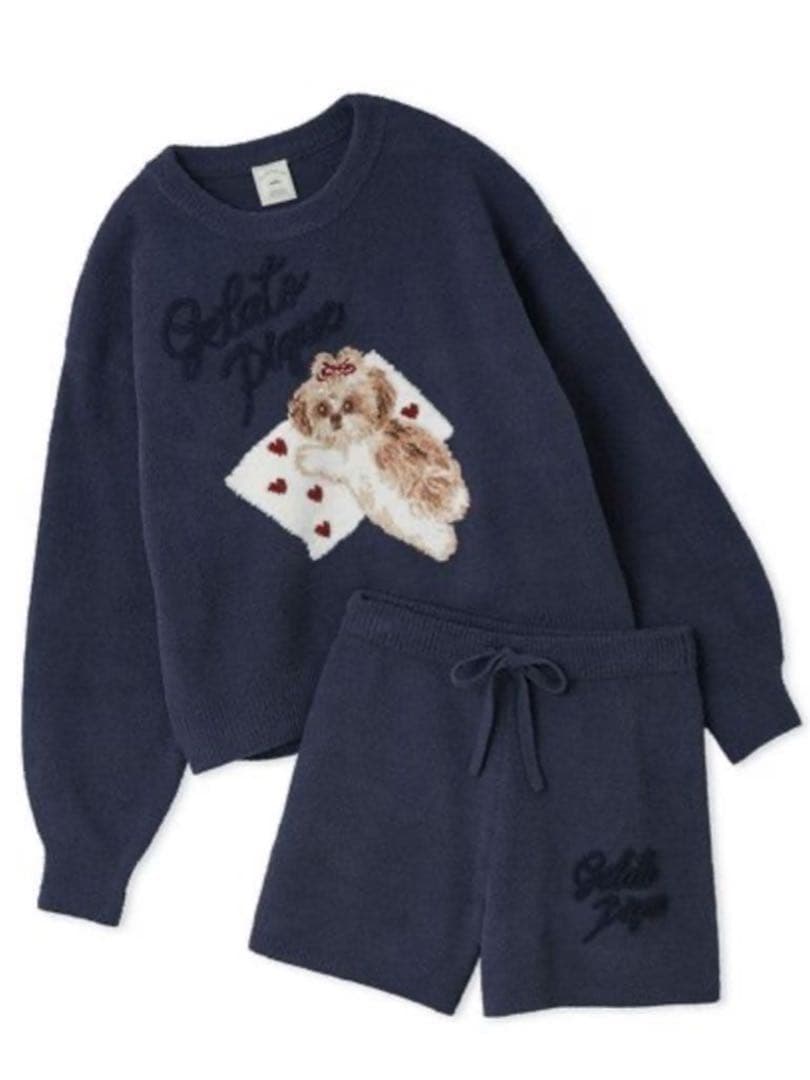 ジェラートピケ♡シーズージャガードプルオーバー＆ベビモコショートパンツセット