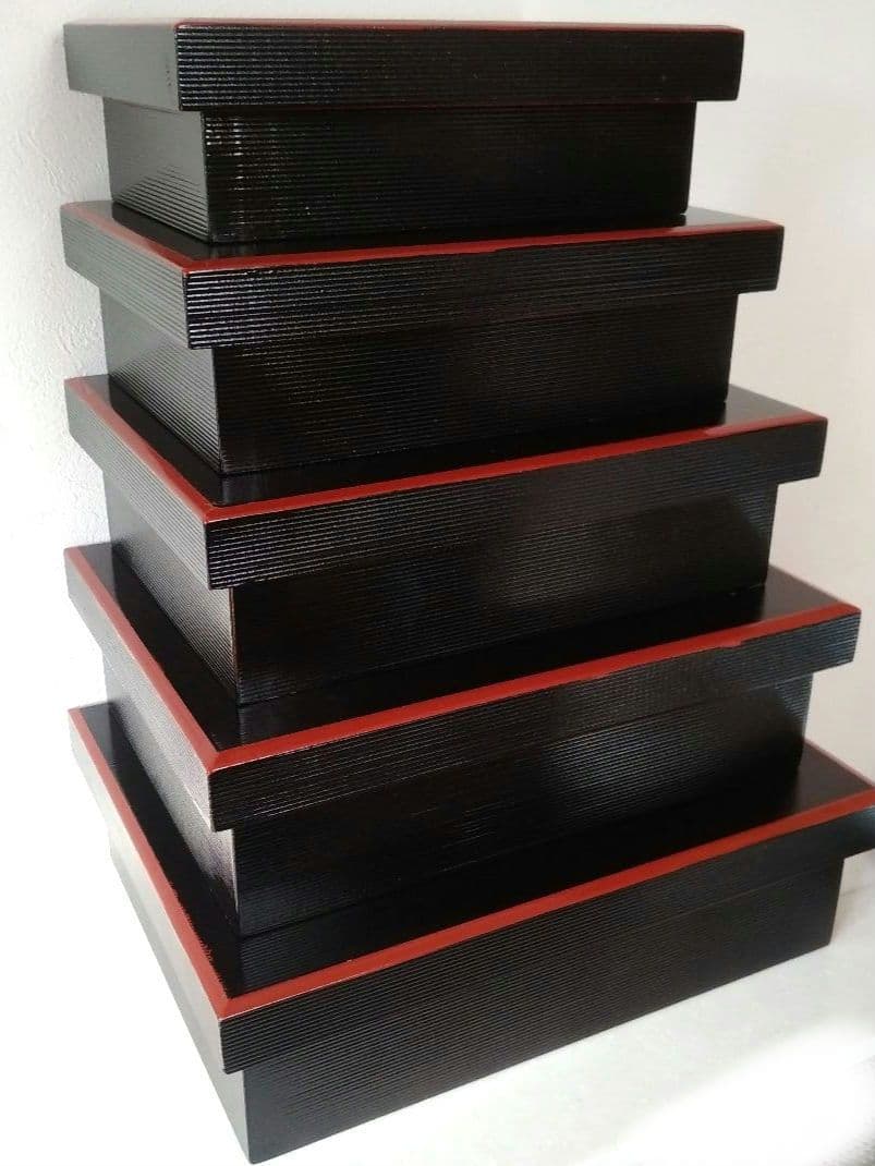 切溜 きりだめ 五段入れ子 栄重 さかえ重 5段重箱 木製 漆器