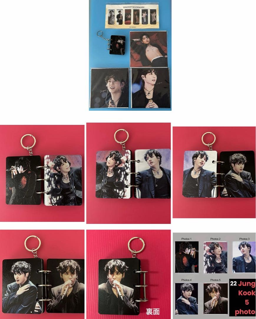 BTS Jungkook 両面ホログラムフォトカード・ロングステッカー