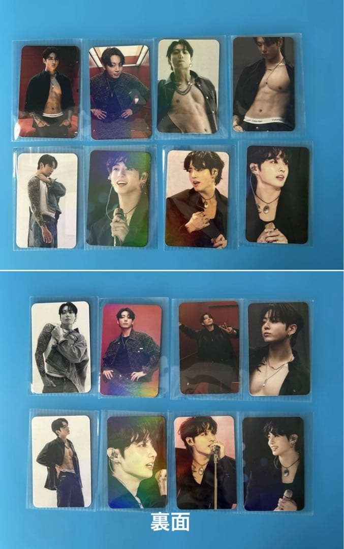 BTS Jungkook 両面ホログラムフォトカード・ロングステッカー