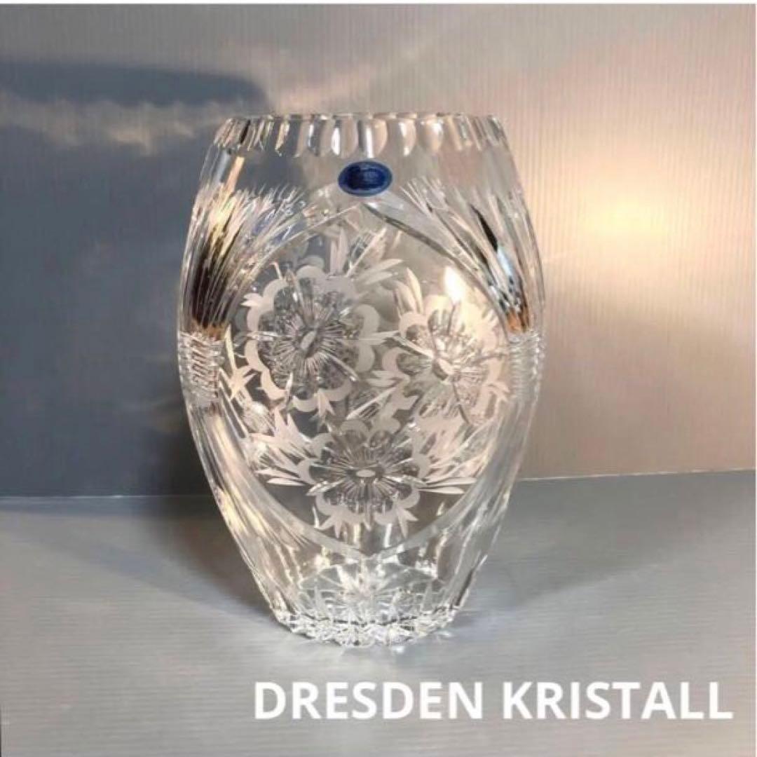 モーゼル クリスタル ハンドカット 花鳥文 扁壺 花瓶 フラワーベース