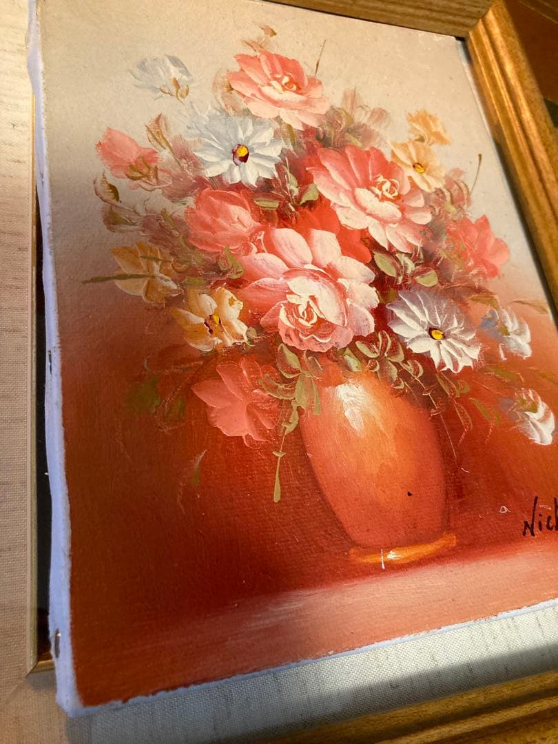 Nicholas 花瓶に生けた花 油彩画の通販はau PAY マーケット - 輸入雑貨