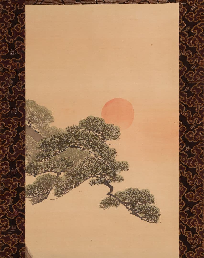 模写】日本画 横山清暉 高砂鶴亀 三幅対 絹本 掛軸 四条派 江戸 MA715