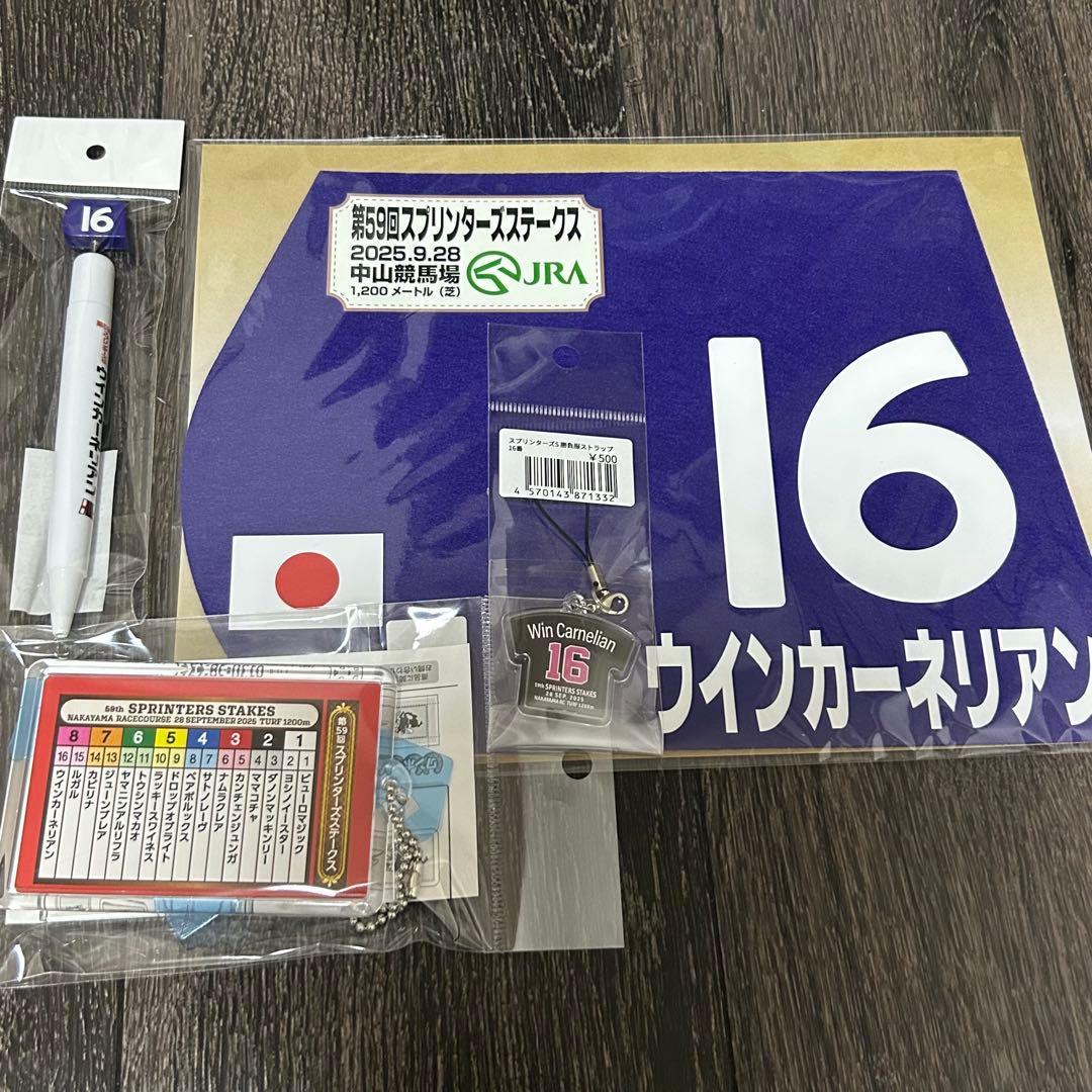 ウインカーネリアン スプリンターズS ミニゼッケン 馬番キーホルダー