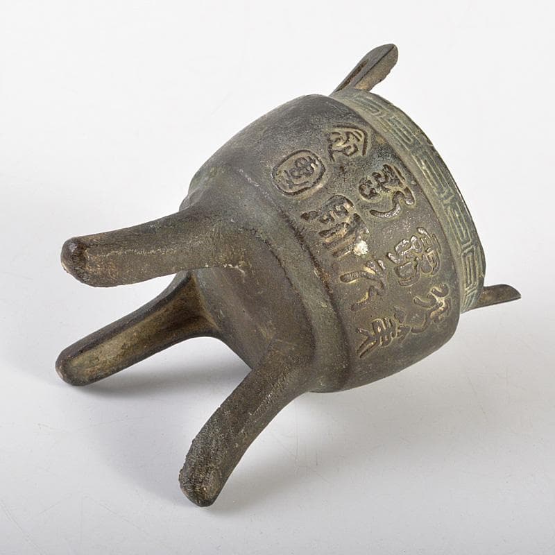 中国 古銅青銅 漢詩文 三足香炉 C 6225