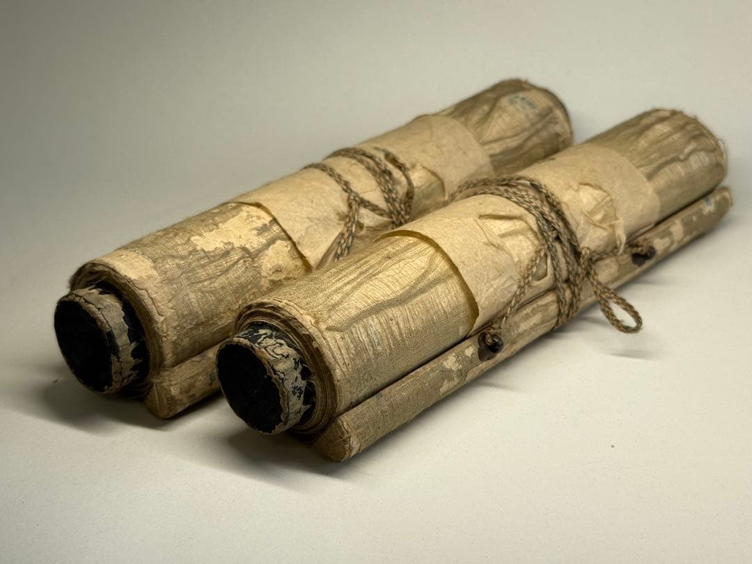 T19 江戸後期 文人画家 頼山陽「即事」詩一行双軸共箱 文政