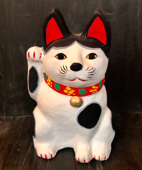 招き猫 三河旭土人形 高山八郎作 郷土玩具