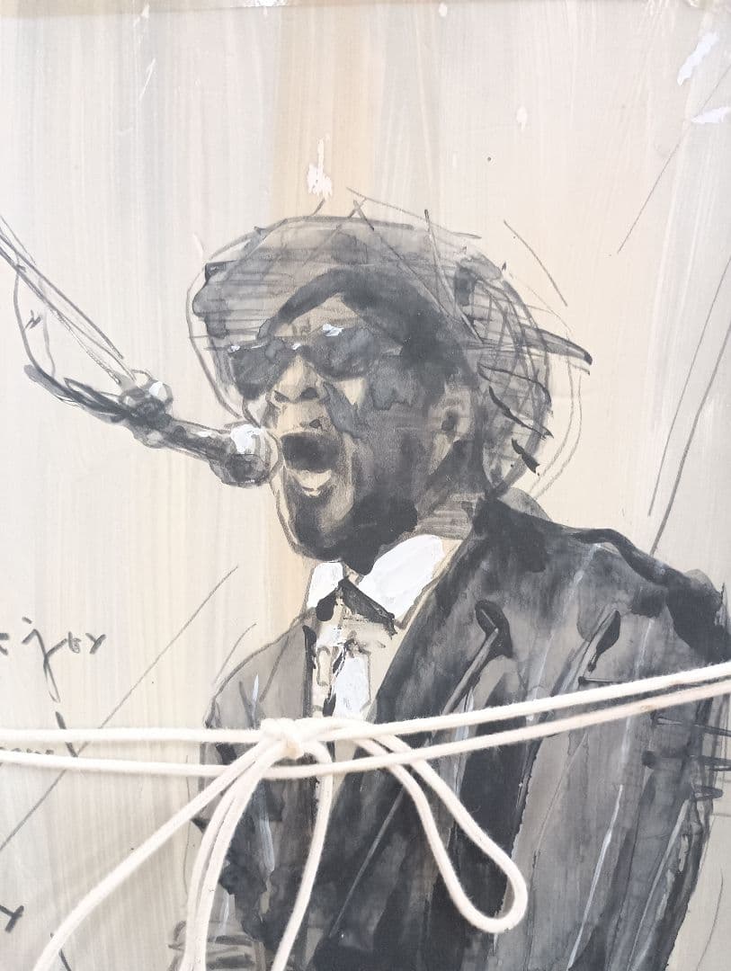 3117水彩画「女性像」画家不明　裏側にもあり