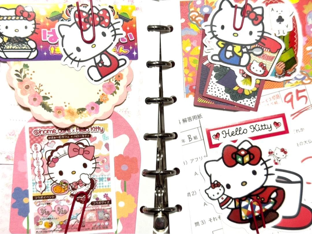 平成レトロハローキティファイル&シール 希少レア ハローキティ クリア