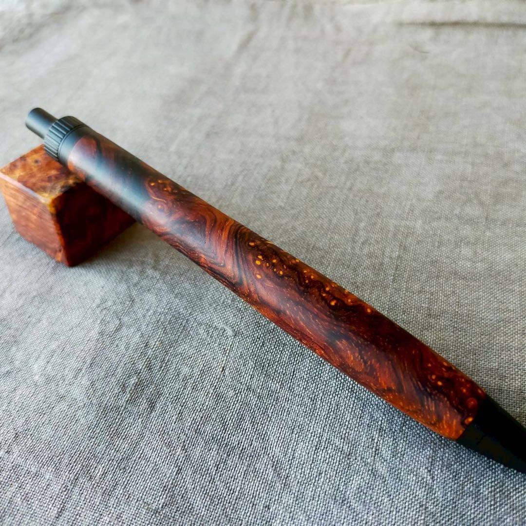 特上 ココボロ瘤 ハンドメイド 木軸ボールペン G2 天然木 ブラック