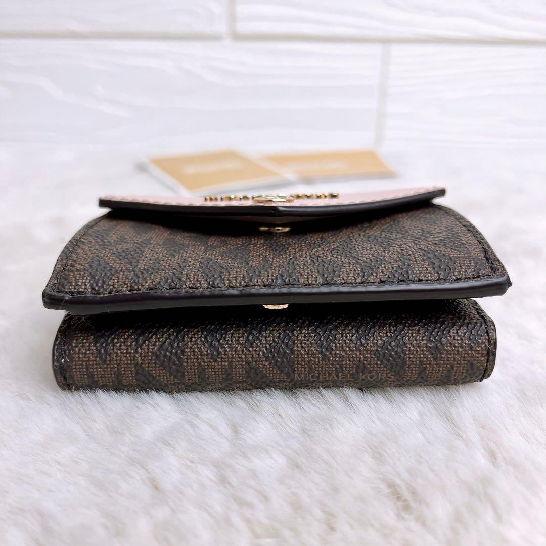 未使用☆MICHAEL KORSマイケルコース 三つ折り財布 ブラウンMK柄.