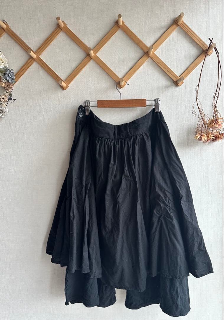 KAPITAL 【キャピタル】スカート風パンツ ブラック【1】