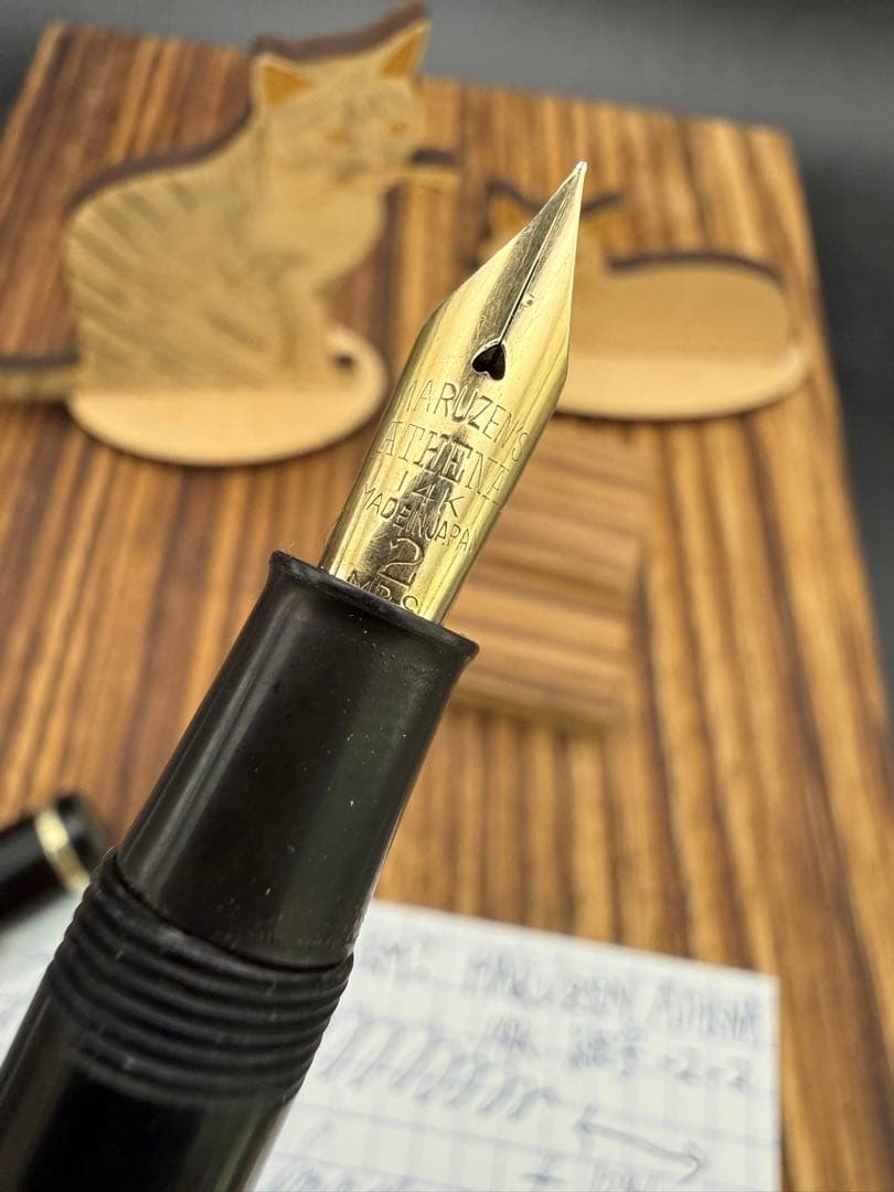 激レア 丸善 ビンテージ 万年筆 アテナ 14k 2号 ボディPLATINUM