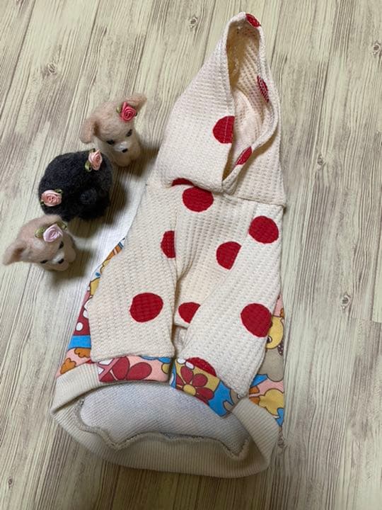 犬服 ラグランフード(S) ꒡̈⃝Lily꒡̈⃝ハンドメイド