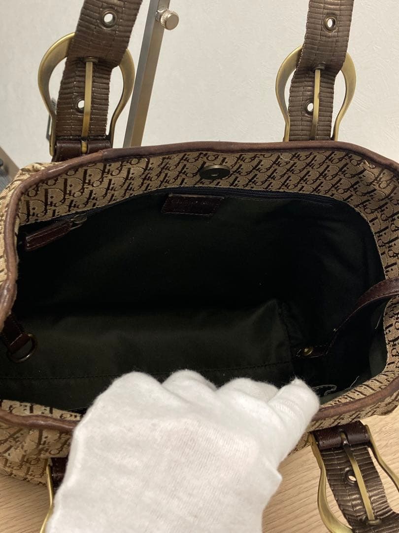 Christian Dior トロッター トートバッグ ブラウン キャンバス◇