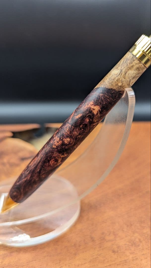 590超極上ホンジュラスローズウッド瘤杢　木軸シャーペン　ボールペン