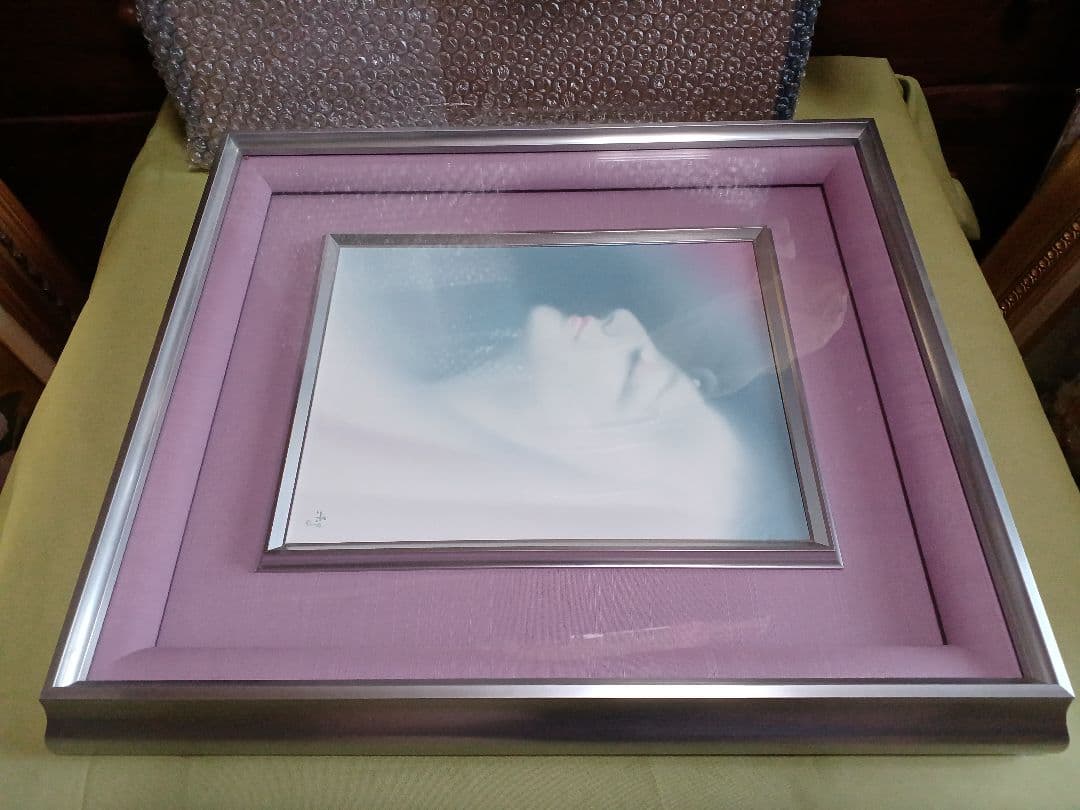 若尾和呂　「献身」 油彩　F3号　タリズマニックアート　幸運を招く絵　膜面描法