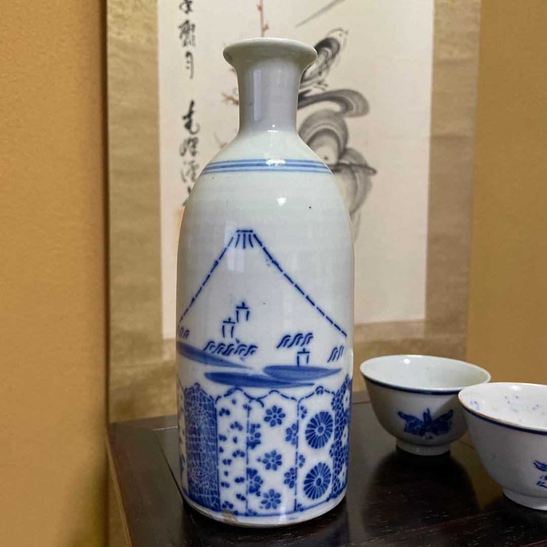 徳利と猪口の3点セット【骨董品】レトロ アンティーク 美術品