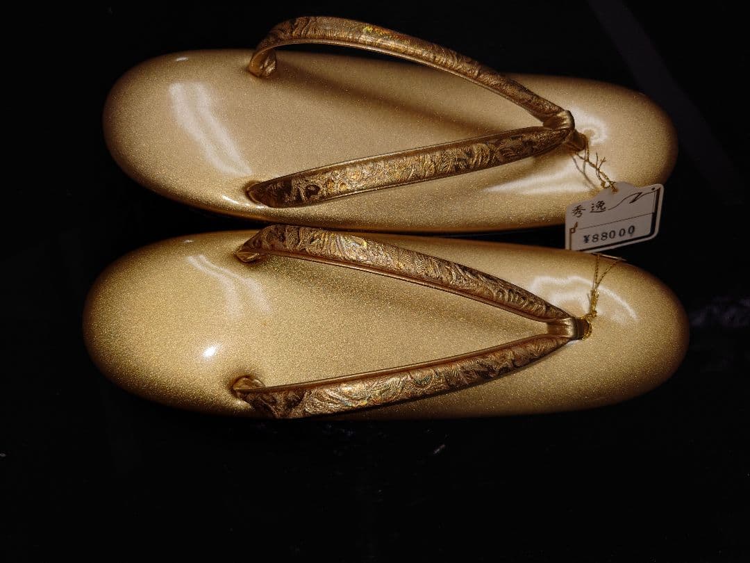 金鷲印　バッグと草履セット　ゴールド