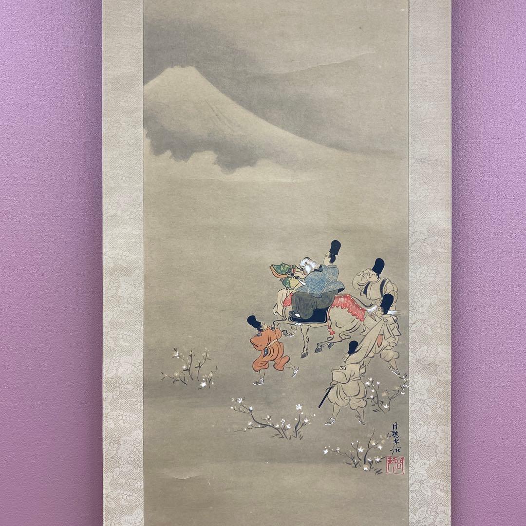 美品 掛け軸 尾形光琳筆 業平東下り図 伊勢物語 - メルカリ