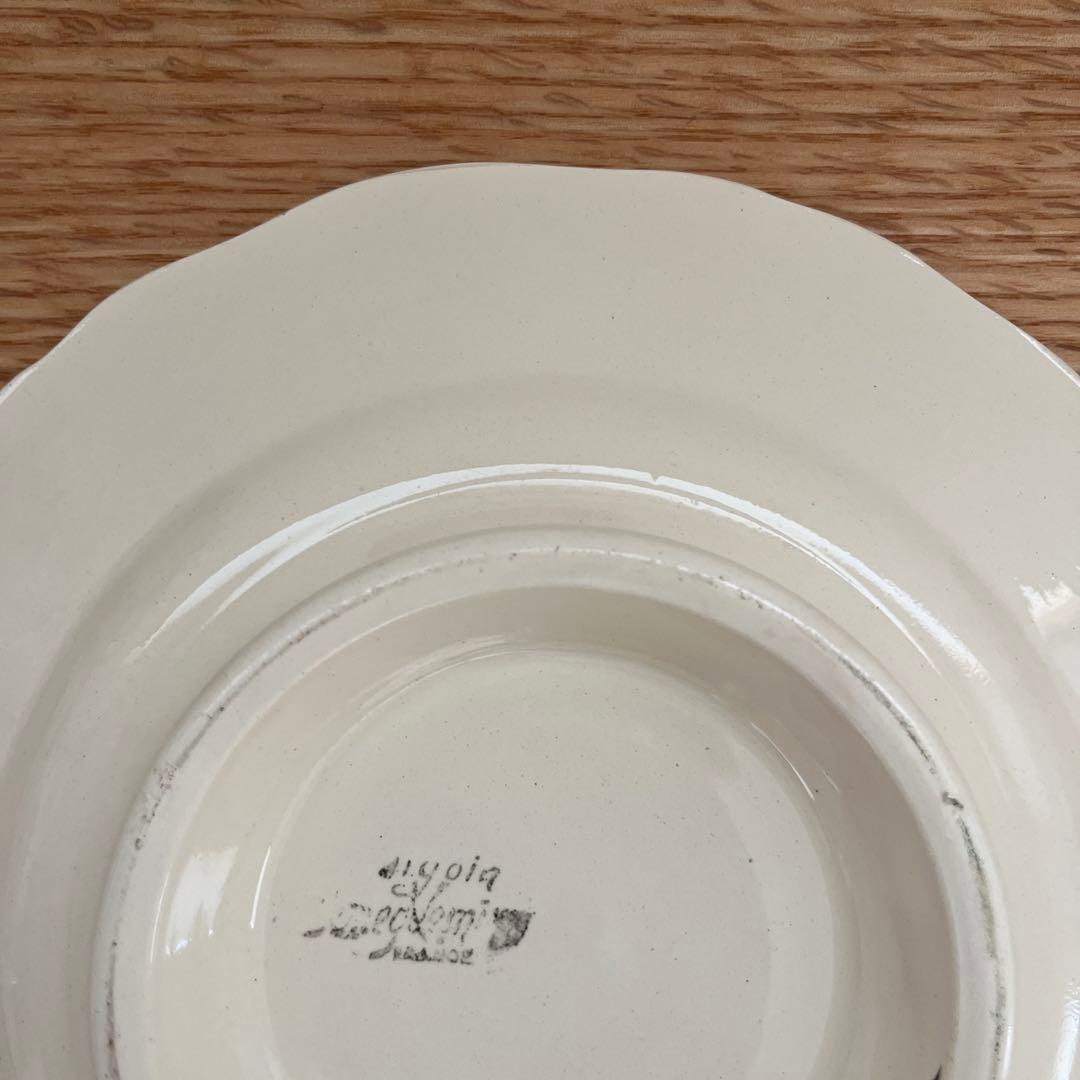 サルグミンヌ 脚付き プレート 花リム コンポティエ フランスアンティーク