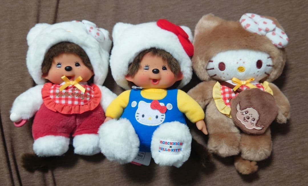 モンチッチ　キティ　ぬいぐるみ　　サンリオコラボ　セキグチ　3種類