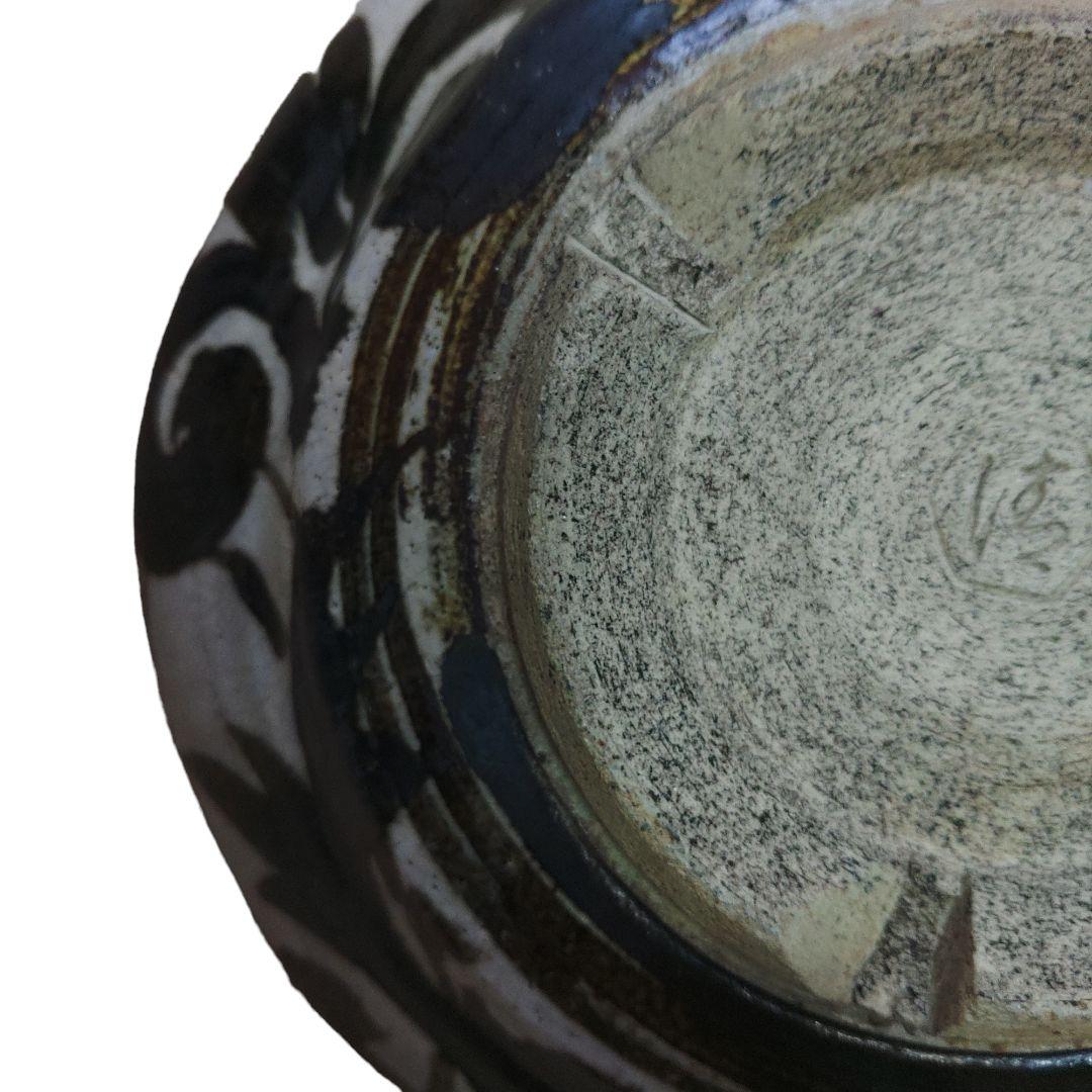 清水六兵衛 古鉄絵菓子皿 切欠高台