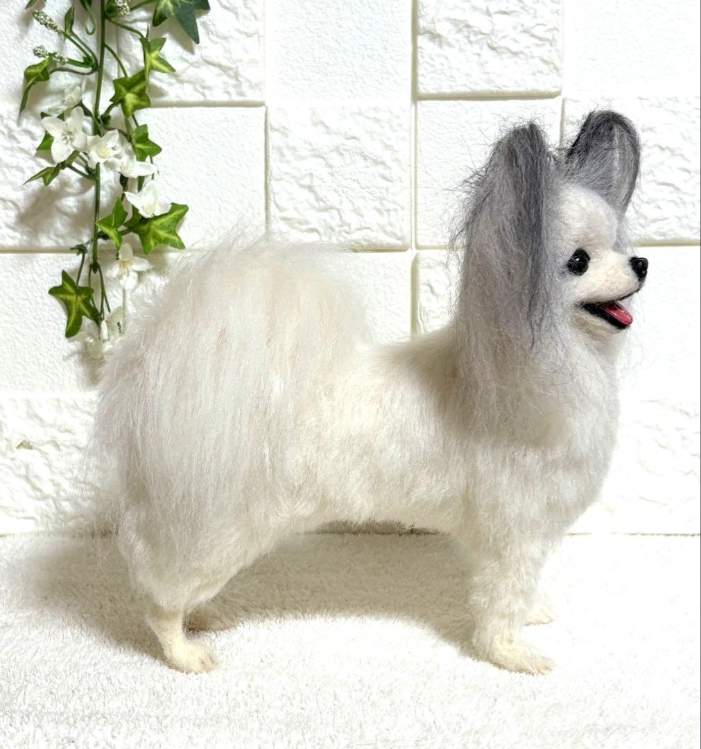 羊毛フェルト ハンドメイド 犬【パピヨン】あずきちゃん様専用