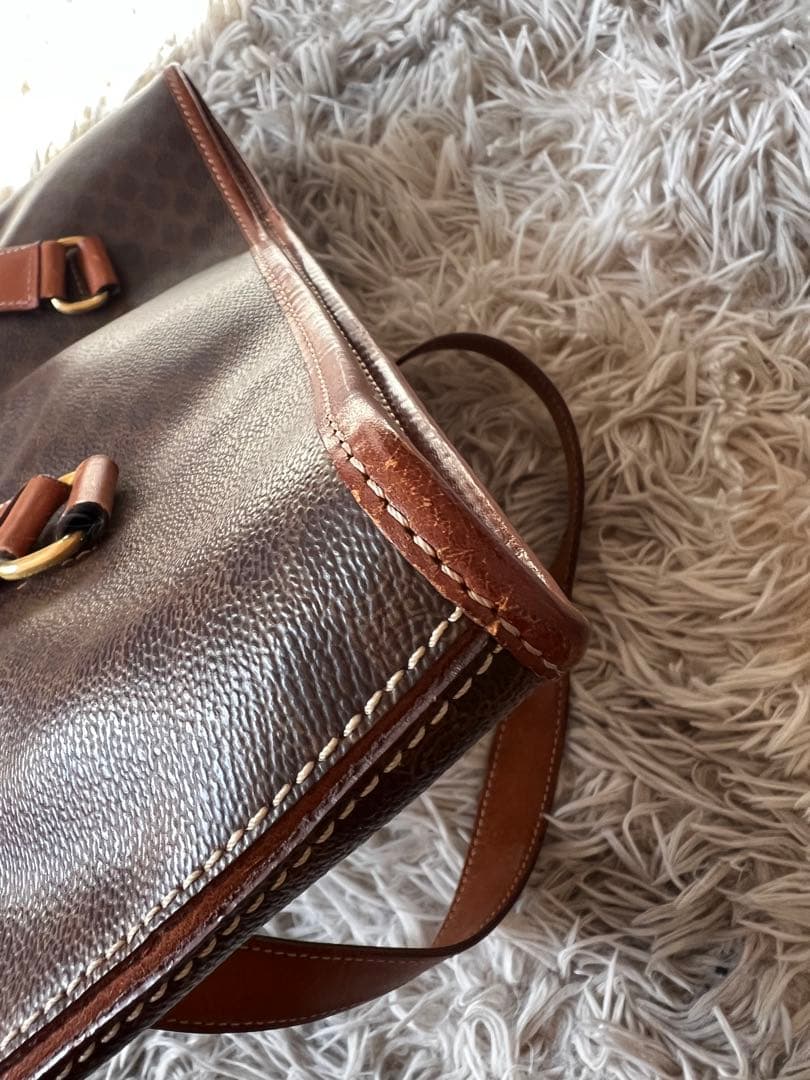 Cute　CELINE ブラウンレザーショルダーバッグ