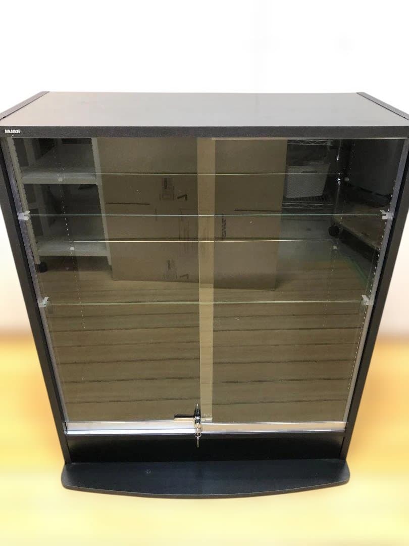 送料無料 JAJAN コレクション ガラスショーケース 鍵付き 黒 251106