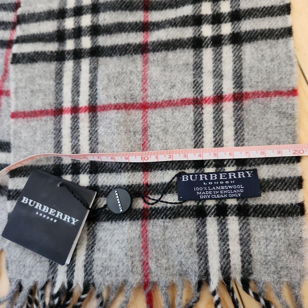 新品未使用】Burberrys ラムウール100%マフラー グレー - メルカリ