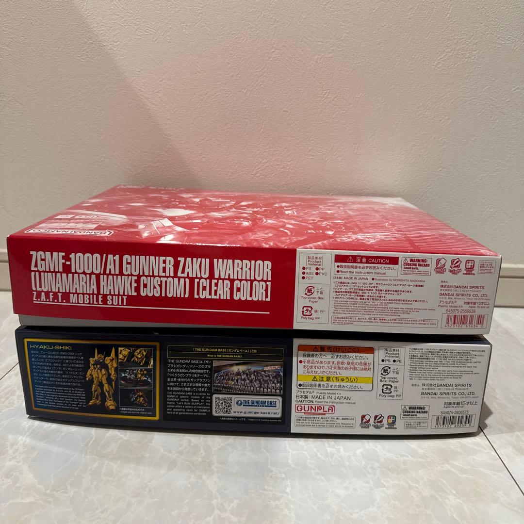 MG 百式[メカニカルコアメッキ]、ガナーザクウォーリア［クリアカラー］セット