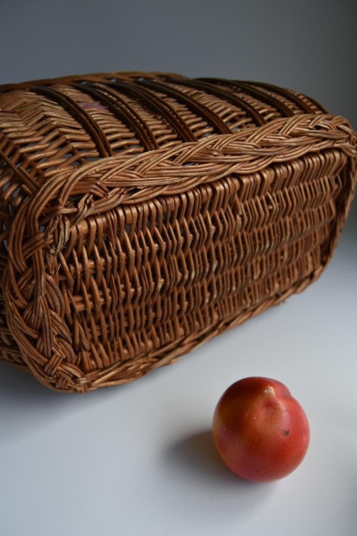 飴色手作りパニエフランスアンティークバスケットカゴ