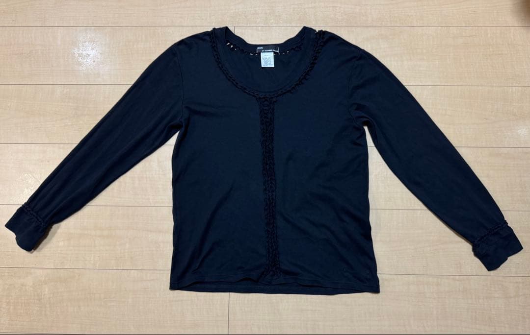 n（n） NUMBER（N）INE ナンバーナイン 編み込み Tシャツ XL 黒